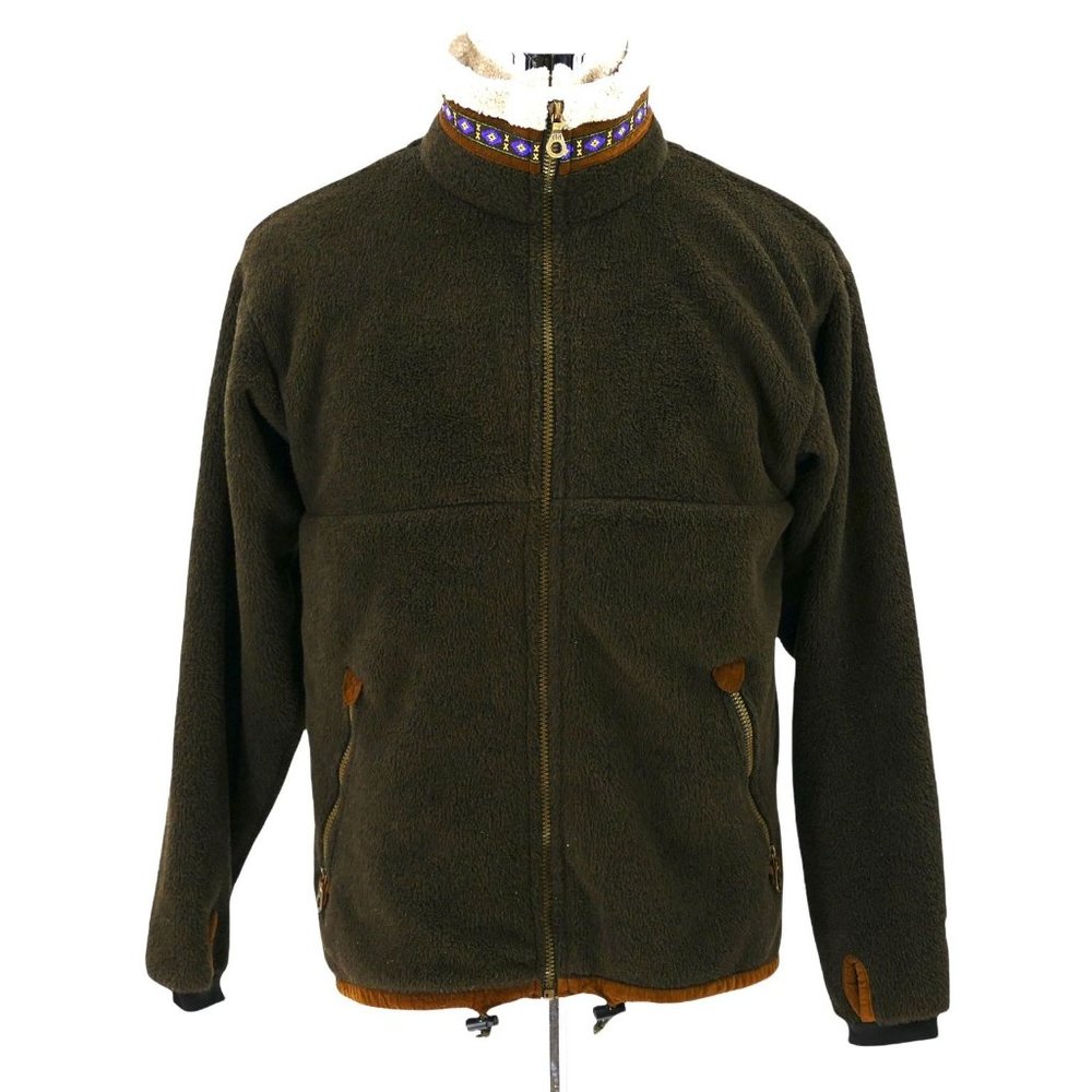 Kuhl Vintage Alf Glacier Fleece Jacket Full Zip Men’s M Brown Aztec